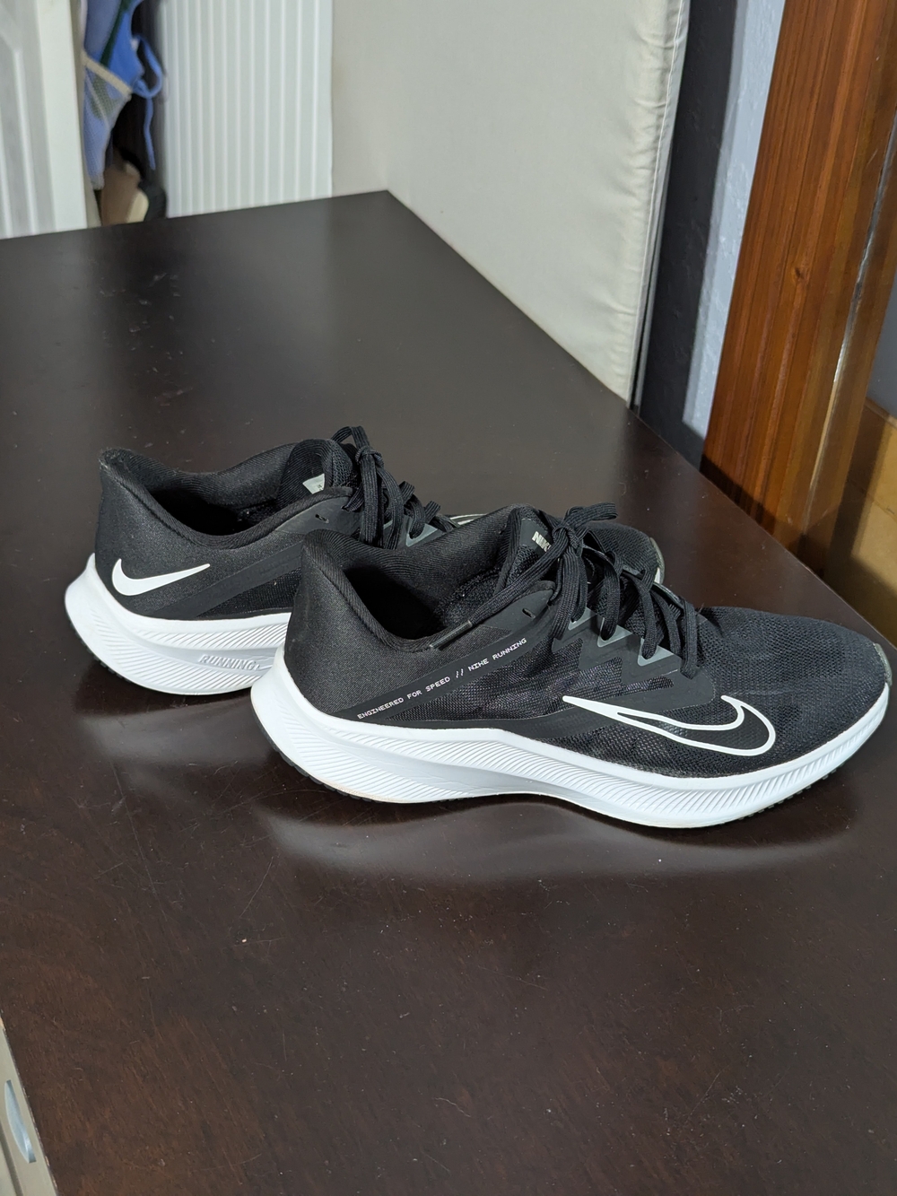 Nike Black Running Shoes with White Sole